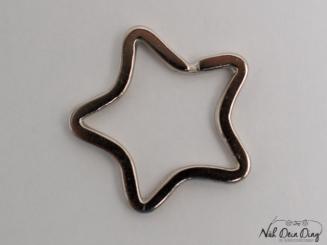 Schlüsselring, Stern, silber, 33 mm 