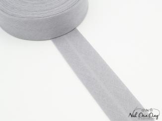 Baumwoll-Schrägband gefalzt 60/30 grau 16 