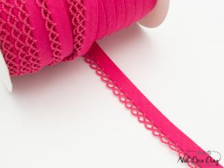 Schrägband mit Häkelkante pink 