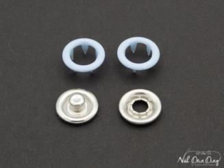 Jersey Druckknöpfe hellblau 