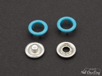 Jersey Druckknöpfe türkis 