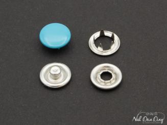 Jersey Druckknöpfe geschlossen türkis 