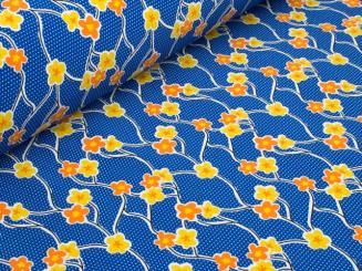 Softshell blau mit gelben Blumen 