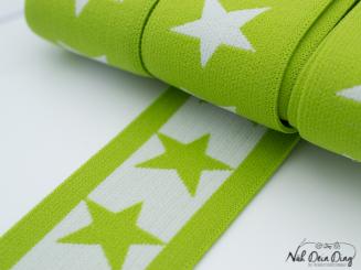 Gummiband mit Sternen, 43 mm, grün 