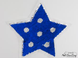 Wendepailetten Stern blau/silber 