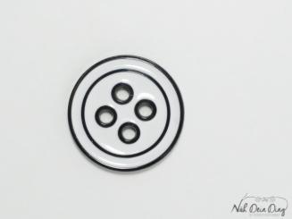 Knopf, 4-Loch, weiß mit blauem Rand, 22 mm 