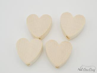 Schnullerketten Perle, Herz natur 