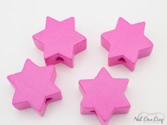 Schnullerketten Perle, Stern pink 