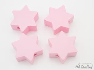 Schnullerketten Perle, Stern rosa 