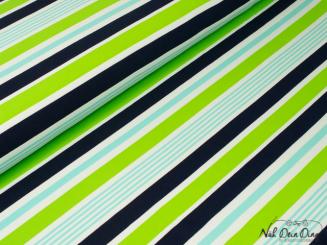 Jersey Streifen, blau, türkis und grün 