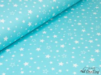 Flanell Sterne, türkis 