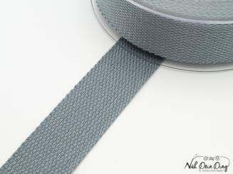 Baumwoll-Gurtband, 30 mm, grau 