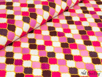 Jersey, Moroccan Tiles, rot/pink 