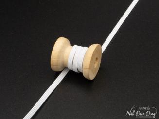 Gummi, flach, weiß, 3 mm 