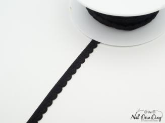 Wäschegummi, schwarz mit Wellen- rand 