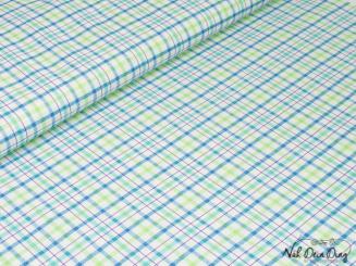 Baumwollstoff Karo grün/blau 