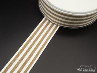 Gurtband, 38 mm, beige/weiß gestreift 