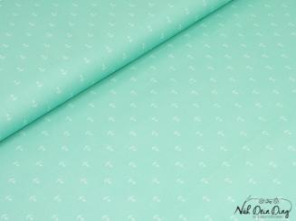 Baumwollstoff kleine Anker, mint 