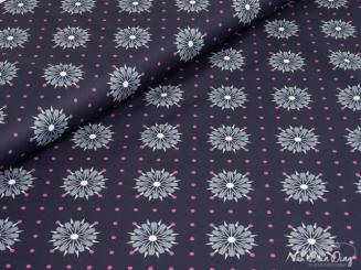 Baumwollstoff Muster beere/grau 