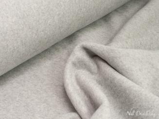 Baumwollfleece, hellgrau meliert 
