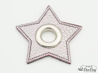 Ösenpatch Stern rosé metallic 