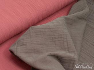 Double Gauze, doubleface altrosa/grau 