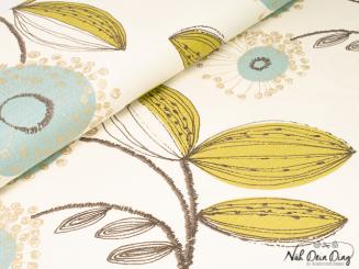 Canvas, Blumen mit gold 