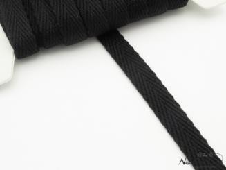 Hoodiekordel, flach, schwarz, 15 mm 