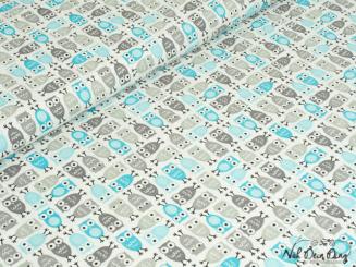 Baumwollstoff Eulen, klein 