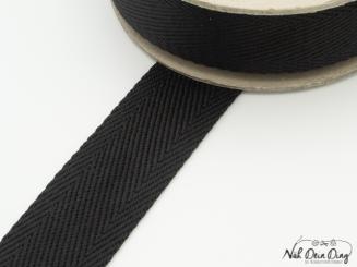 Gurtband, Fischgrat, 40 mm, schwarz 