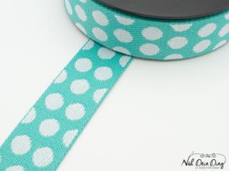 Gurtband, Punkte, mint, 37 mm 