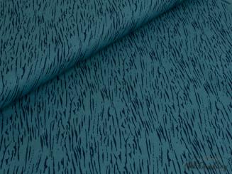 Leinen-/Baumwollmischung, Striche, blau 