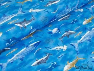 Baumwollstoff Haie 