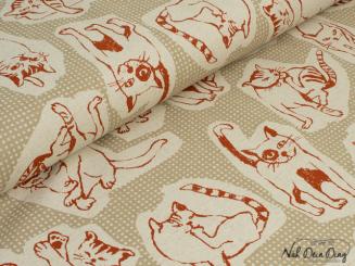 Baumwoll-/Leinen Mischgewebe Cats 