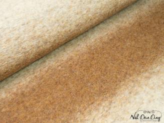 Wollwalk mit Streifen in Naturtönen 