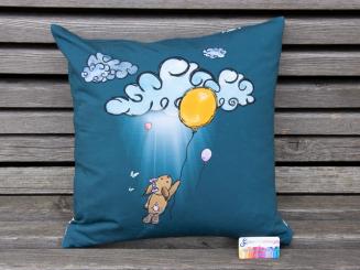Kissenbezug 40x40 cm, Häschen mit Luftballon 