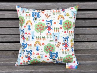 Kissenbezug 40x40 cm, Retro Figuren und Früchte 