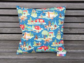 Kissenbezug 40x40 cm kindliches Campingmotiv 