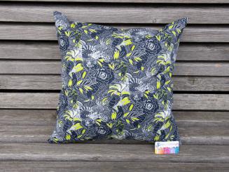 Kissenbezug 40x40 cm blau mit Papageien 