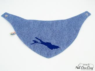 Sabberdichtes Halstuch Bodensee blau strukturiert 
