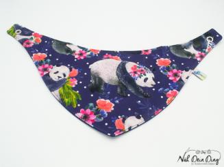 Sabberdichtes Halstuch Panda Blumen 
