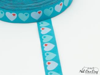 Webband Herzen türkis byGraziela 
