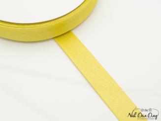 Schrägband glitzer, goldgelb 40/20 