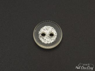 Knopf, 10 mm, 2Loch, transparent, glitzer 