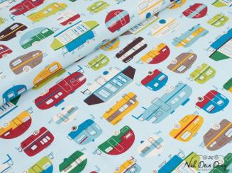 Baumwollstoff Wohnwagen 