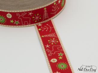 Webband Weihnachten Stickoptik 