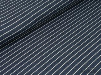 French Terry Streifen, blau/hellgrau 