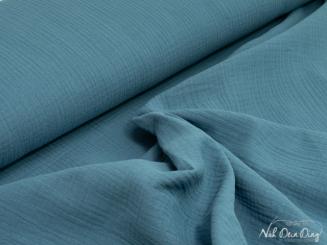 Double Gauze, uni, graublau 