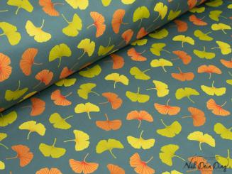 Softshell grau mit Gingkoblättern 