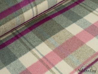 Mantelflausch Karo grau/rosa 